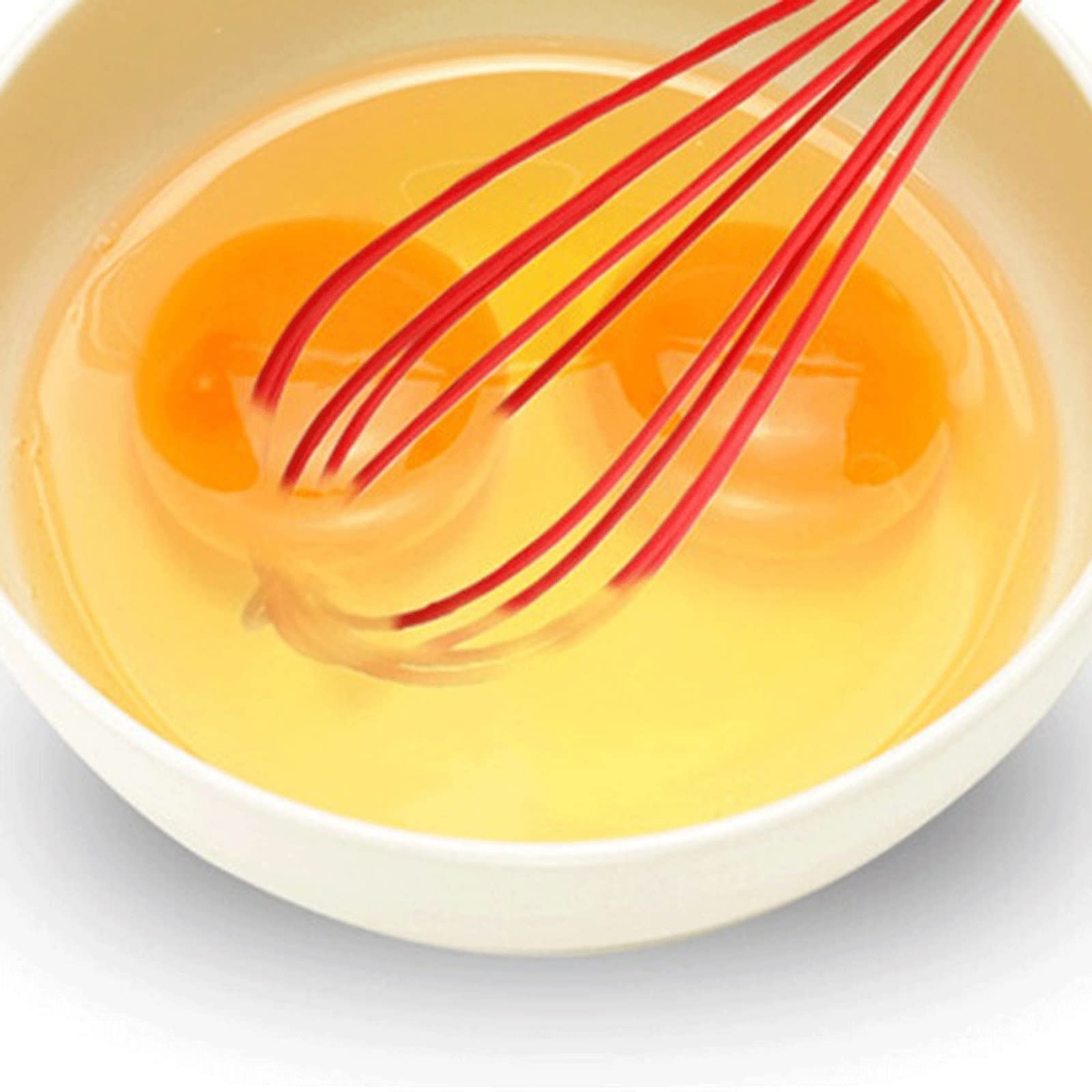 Batidor manual de huevos, batidor de huevos de acero inoxidable de silicona, batidor de crema, batidor de globos, herramienta de huevo estilo bobina (rosa)