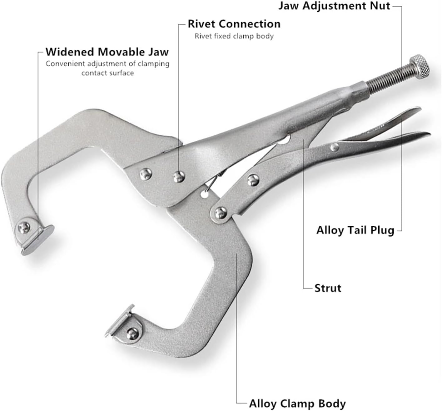 6/9/11/14 Inch C Clamp Assorted Locking Welding Clamp Mi/ni Alloy Locking Pliers for Hand Repair Tools Wood Working(14 inch)