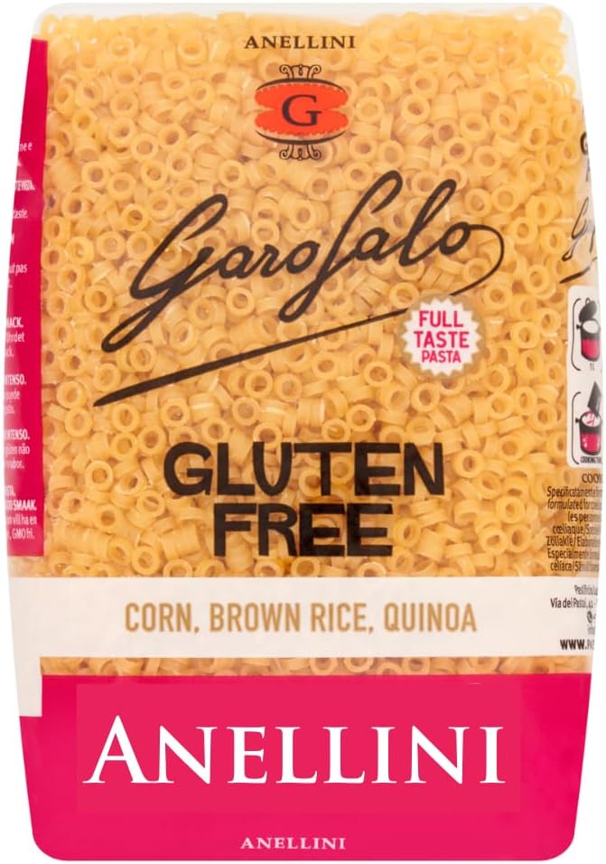 Garofalo Gluten Free Anellini Small Soup Pasta, 400g - Suitable for Coeliac and Vegan Diets (Pack of 1)