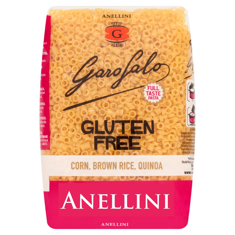 Garofalo Gluten Free Anellini Small Soup Pasta, 400g - Suitable for Coeliac and Vegan diets (Pack of 1)