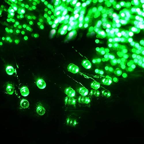 Miniatura 4 de Paquete de 2 tiras de luces solares de 72 pies, 200 LED, 8 modos, funciona con energía solar, luces de Navidad para exteriores, impermeables, luces