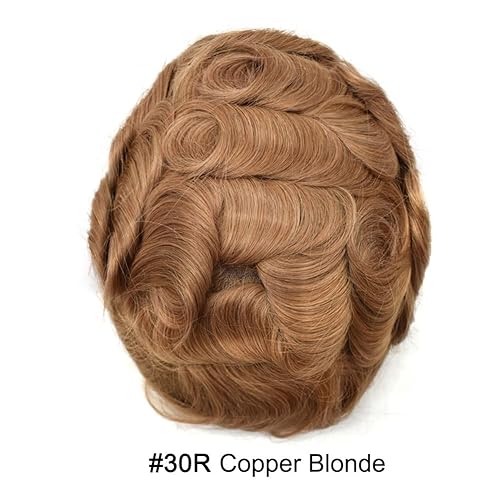 Miniatura 2 de Tupé para hombres cabello humano real sistema de cabello para hombre encaje francés completo 100% cabello humano postizos para hombres pieza de pelo