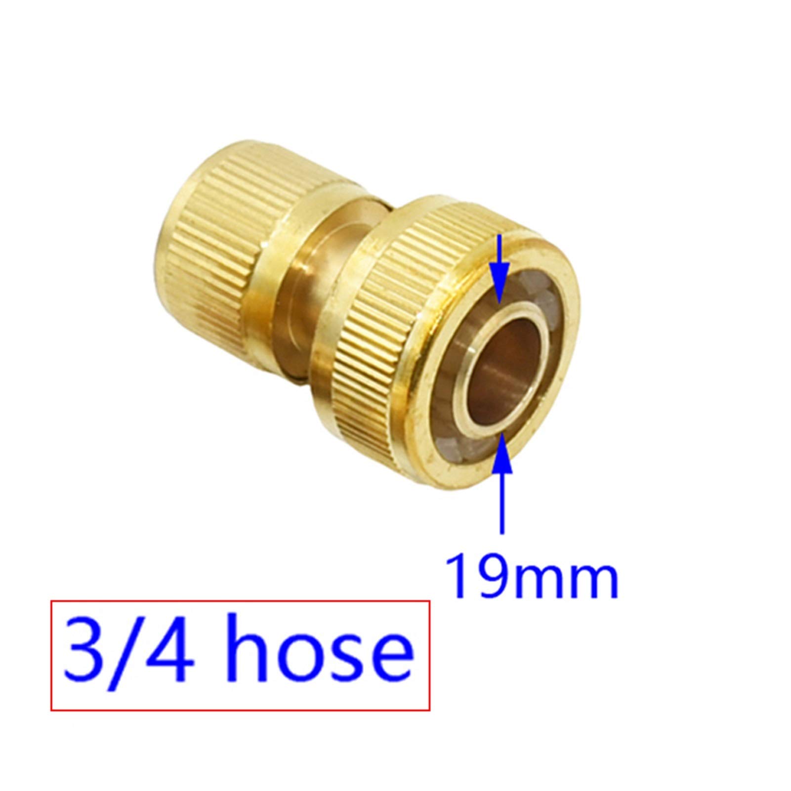 Conector de manguera de jardín 5 unids de latón 3/8 1/2 3/4 pulgadas Manguera de acoplamiento rápido Jardín de acoplamiento rápido 8/11 16mm 20 mm 25 mm Manguera de cobre de cobre Conector de tope de