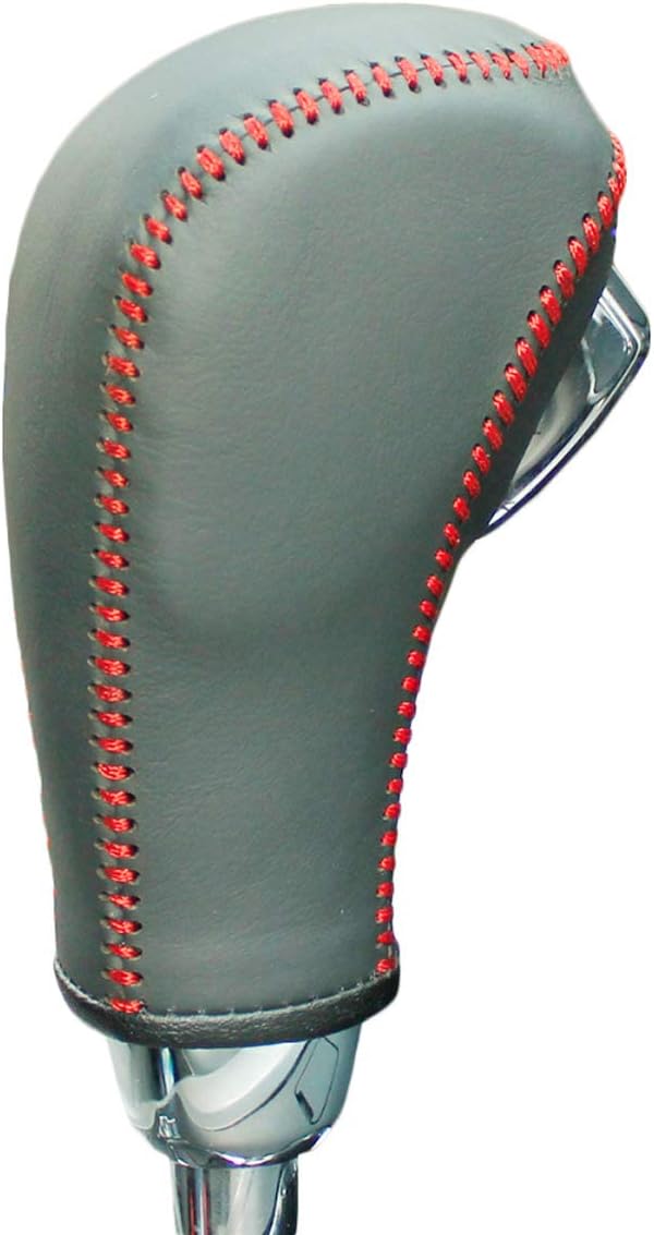 JI Loncky Black Genuine Leather Gear Shift Knob Cover for 2011 2012 2013 2014 2015 Chevrolet Cruze / 2007 2008 2009 2010 2011 Chevrolet Aveo Automatic Transmission