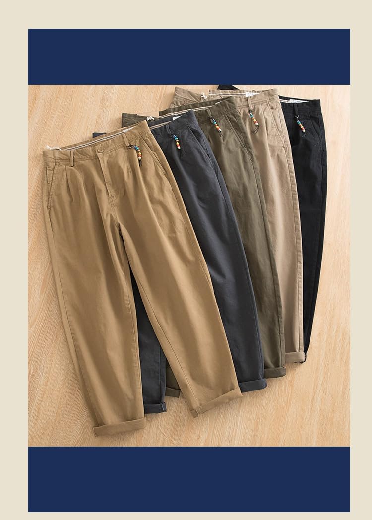 [Yizibuur] ユニセックス ワイドレッグパンツ メンズ 斜織りコットン カーゴパンツ｜ リフィット アジャストト付き アウト