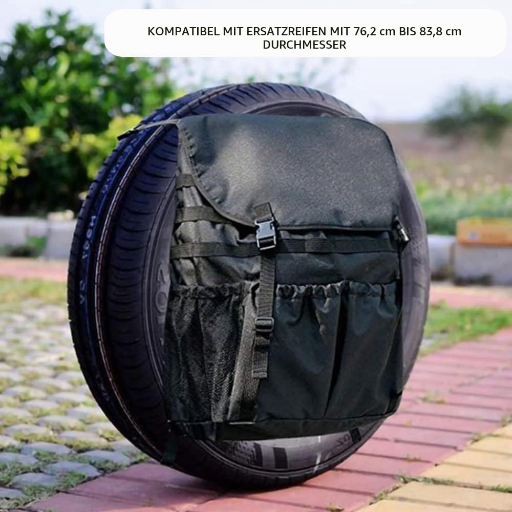Offroad-Reserverad-Organizer-Tasche – 15 Gallonen großer Mülleimer für SUV, Pickup, Wohnmobil, Overland, passend für 30- bis 33-Zoll-Reifen