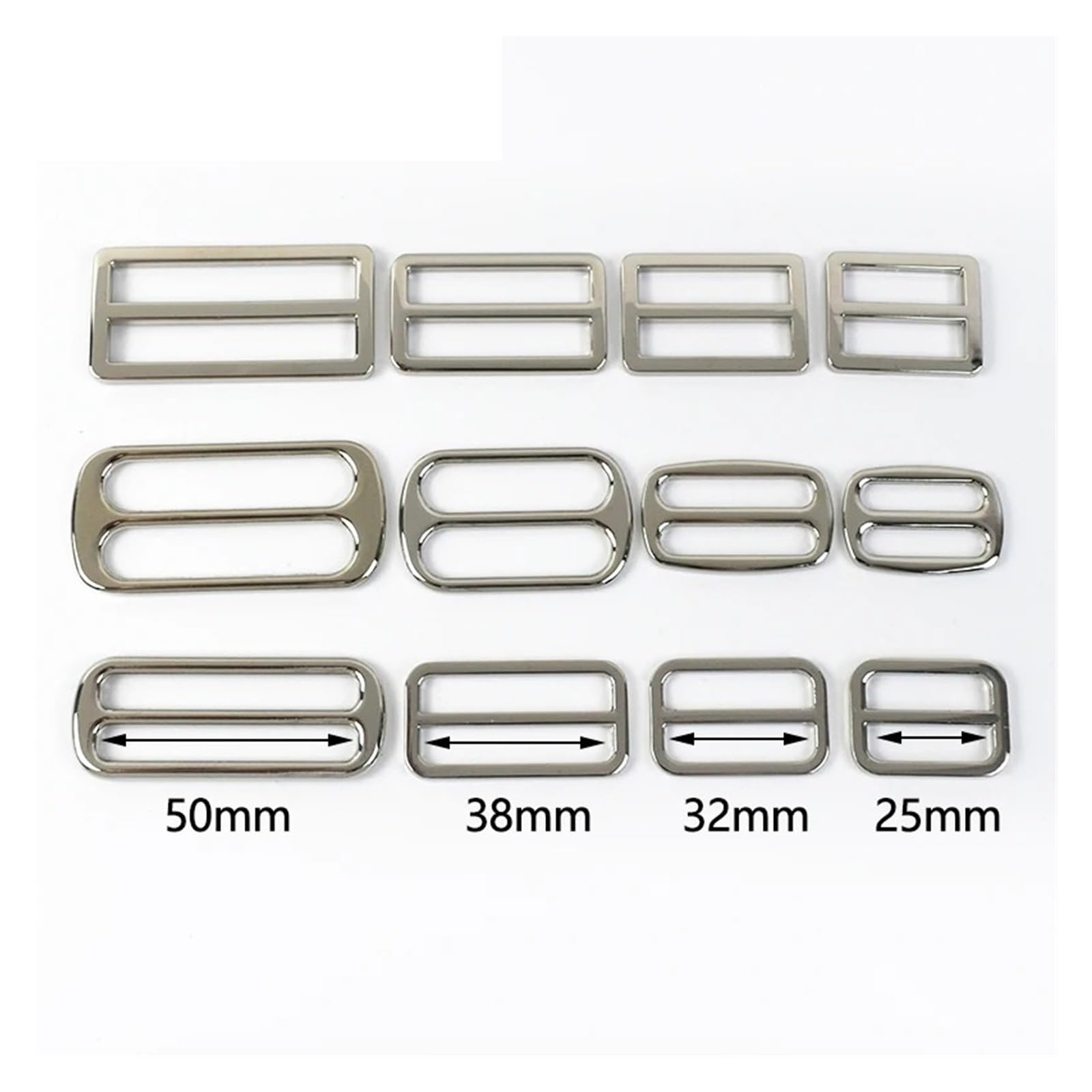Fibbia in Metallo 10/20 pz 25-50mm fibbie in metallo for cinghia for tessitura Tri Glide cursore chiusura cintura regolatore fibbia accessori Hardware fai da te