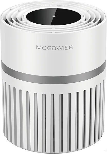 MEGAWISE EPI810 Air Purifier for Small Rooms | Captures Dust, Smoke, Pet Hair | Ideal for Home, Office, Bedroom (White)
