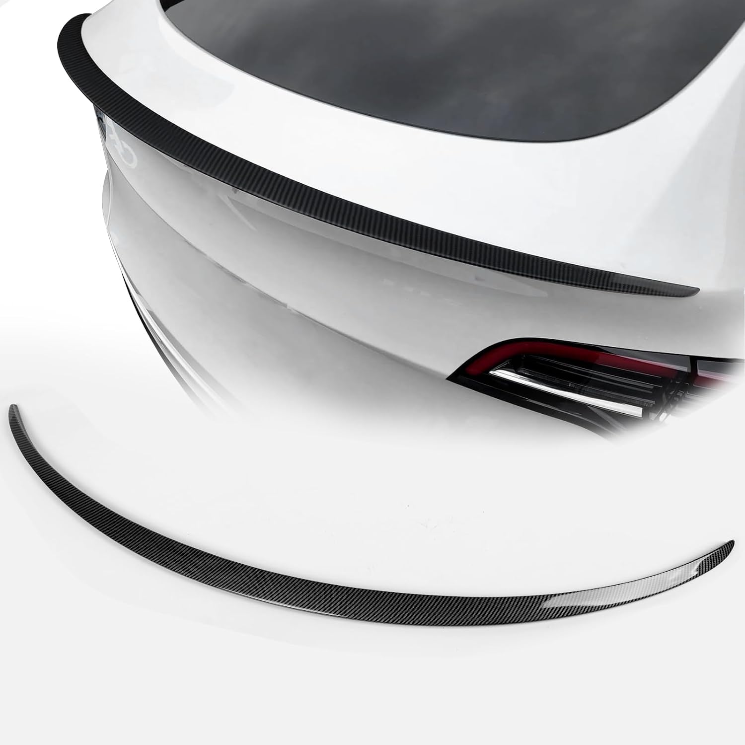 Spoiler Fit for 2020-2024 Tesla Model Y | Carbon Fiber OEM-Style Rear Wing | Easy Drill-Free Installation