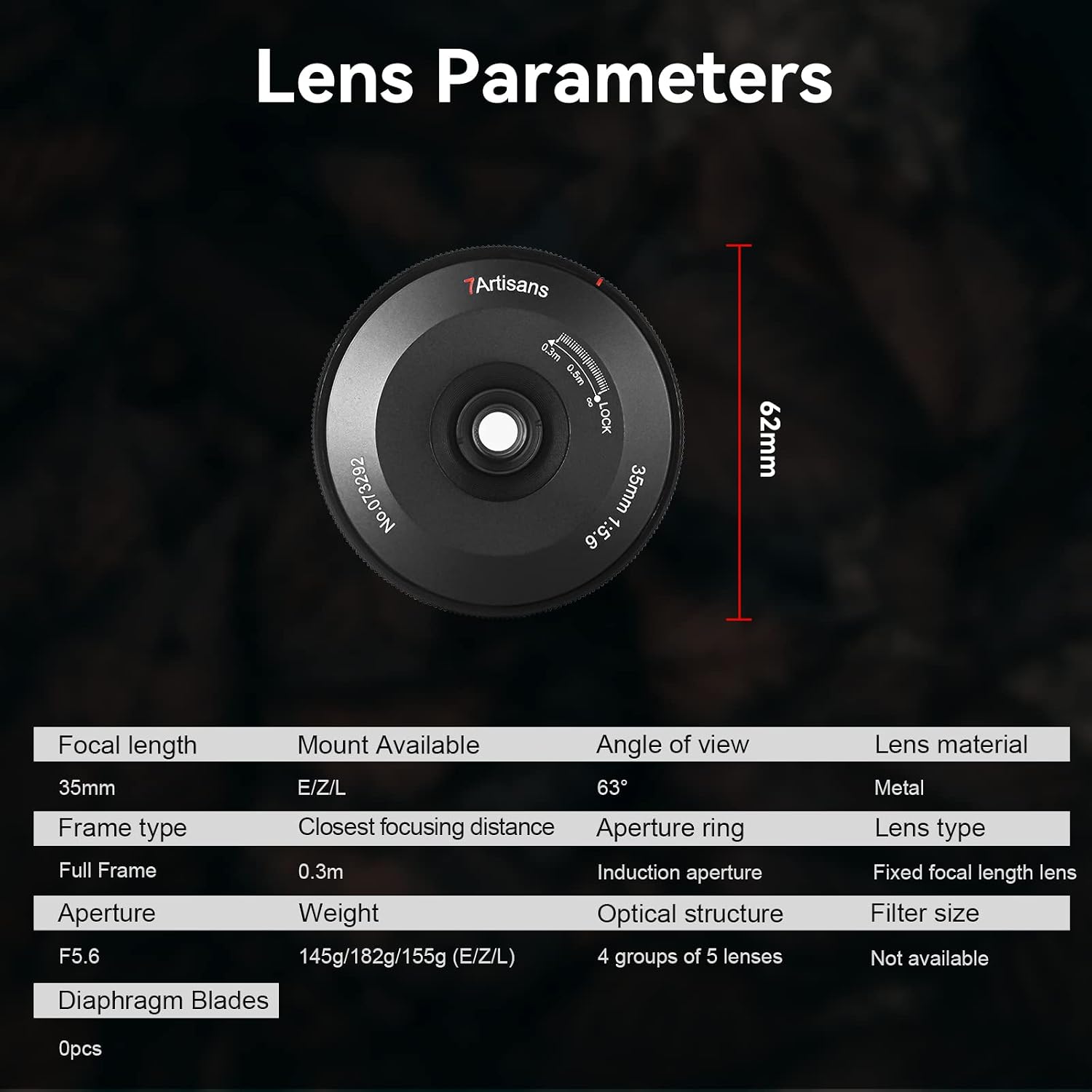 7artisans 35mm f5.6 Full-Frame Manual Focus Ultra-Thin Lens for Leica Panasonic L Serise Mirrorless Camera