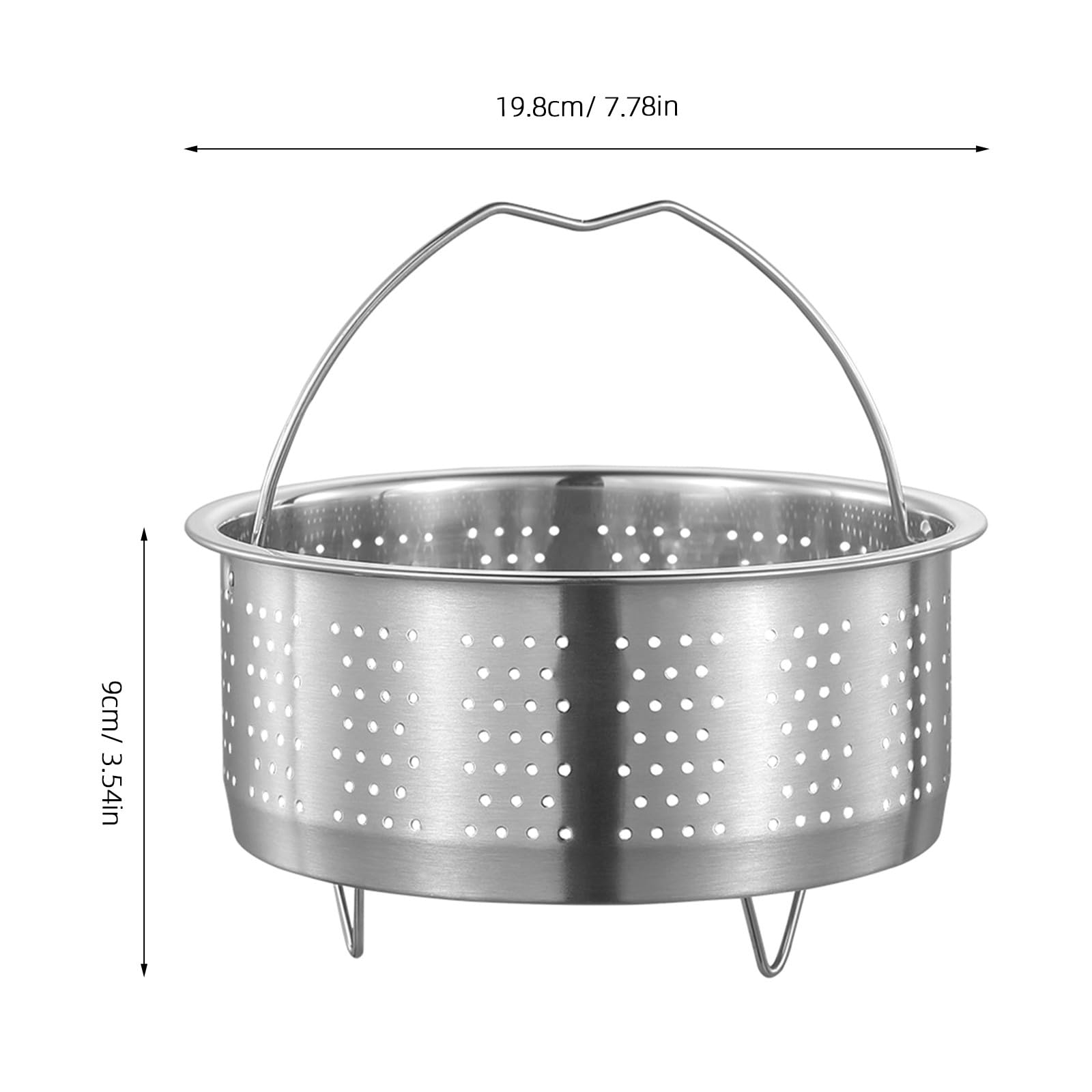 Cesta Vaporera Redonda de Acero Inoxidable 304 para Pescado y Maíz