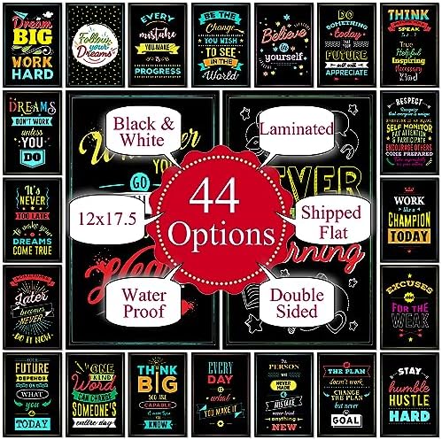 Flora Maria Shop 22 Set Motivational Posters - Classroom Must Haves - Classroom Decor Theme Sets - Growth Mindset Poster - Bulletin Board Decorations for Elementary, Middle, High School Teacher V2