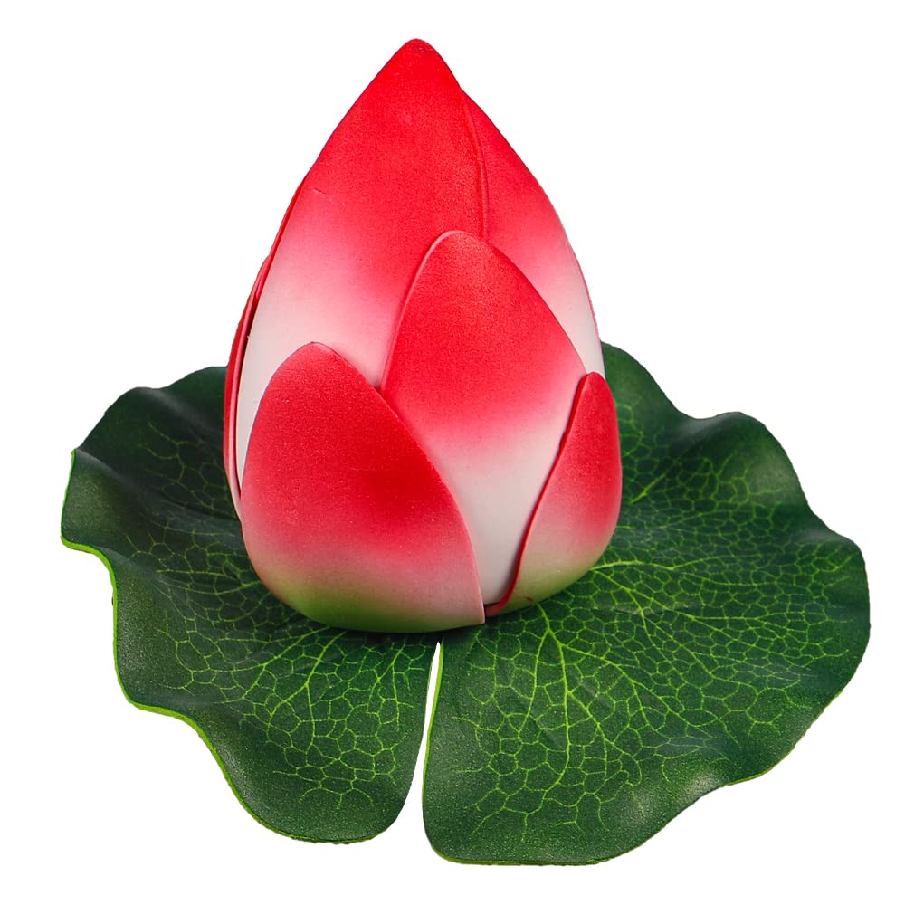 YATAI Artificial Floating Lotus Bud Real Look Plastic Flowers with Stem for Home Office Restaurant Decorations Lotus Flower (d-pink)