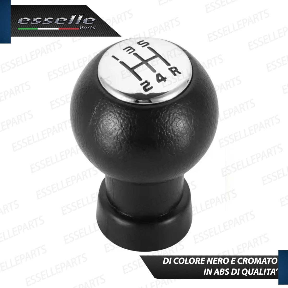 Pomello Leva Cambio per Opel Agila B 5 marce nero e cromato | Ricambio Specifico Plug & Play | Design Ergonomico e Resistente, alta qualità