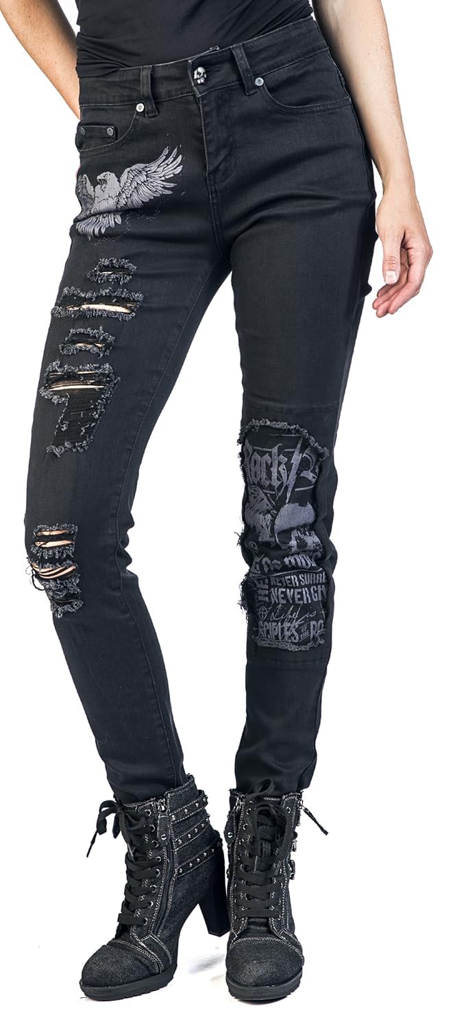 Rock Rebel by EMP Damen Jeans mit Prints und Rissen