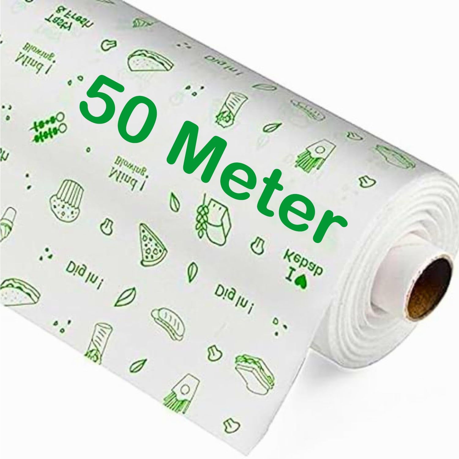 HEAVIX Butter Paper Roll for Chapati, Roti, Paratha, Sandwich, Burger Wrap, Food Wrap, Reusable and Lunch Box Safe, Heavy Duty, 50 Meter