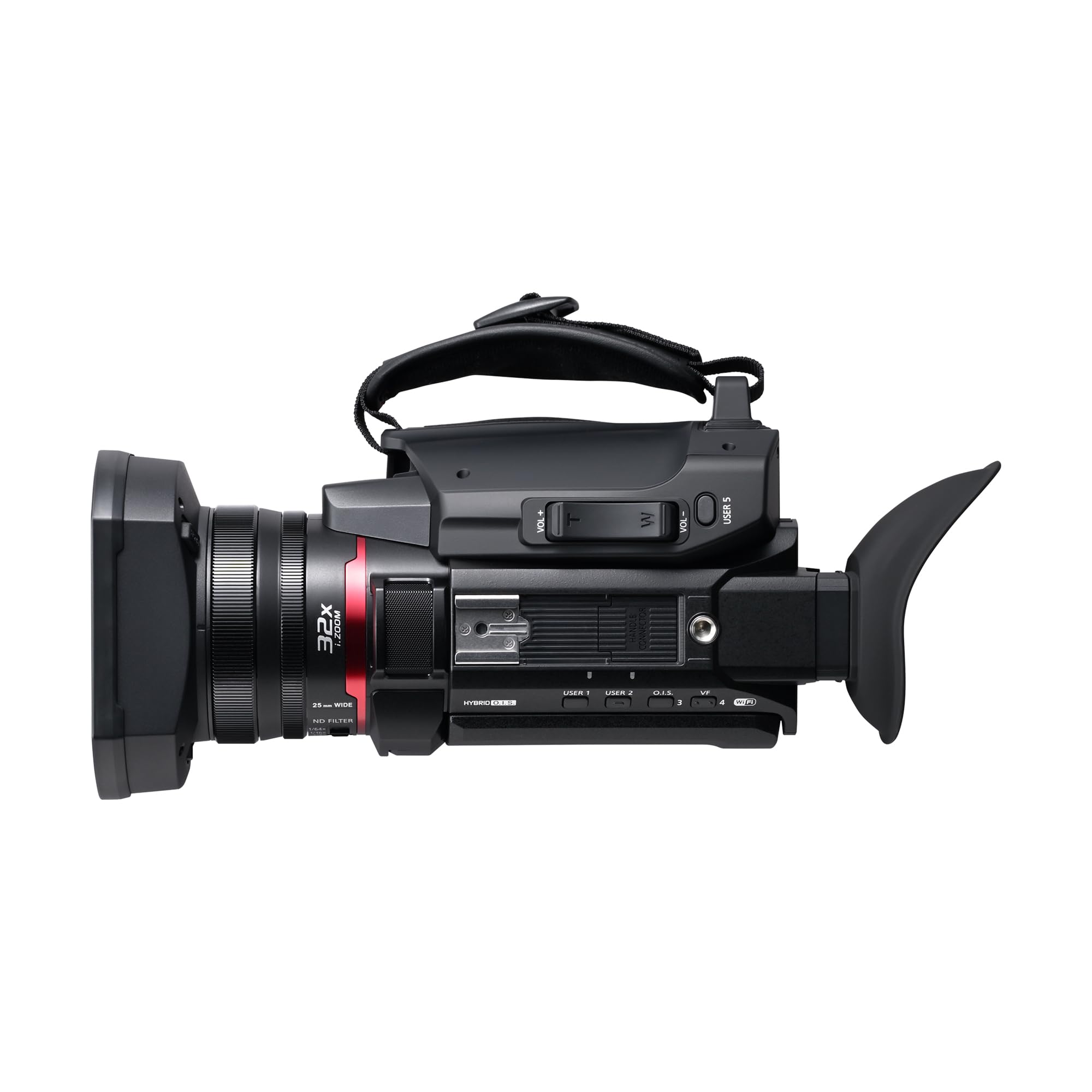 Panasonic X1600 | Caméscope Semi-Pro 4K (Qualité vidéo 4K 60p 10bit Interne, Zoom Optique 24x, Grand Angle 25mm, Stabilisé, Viseur inclinable, Ecran Tactile orientable, Live Streaming, USB-C) Noir