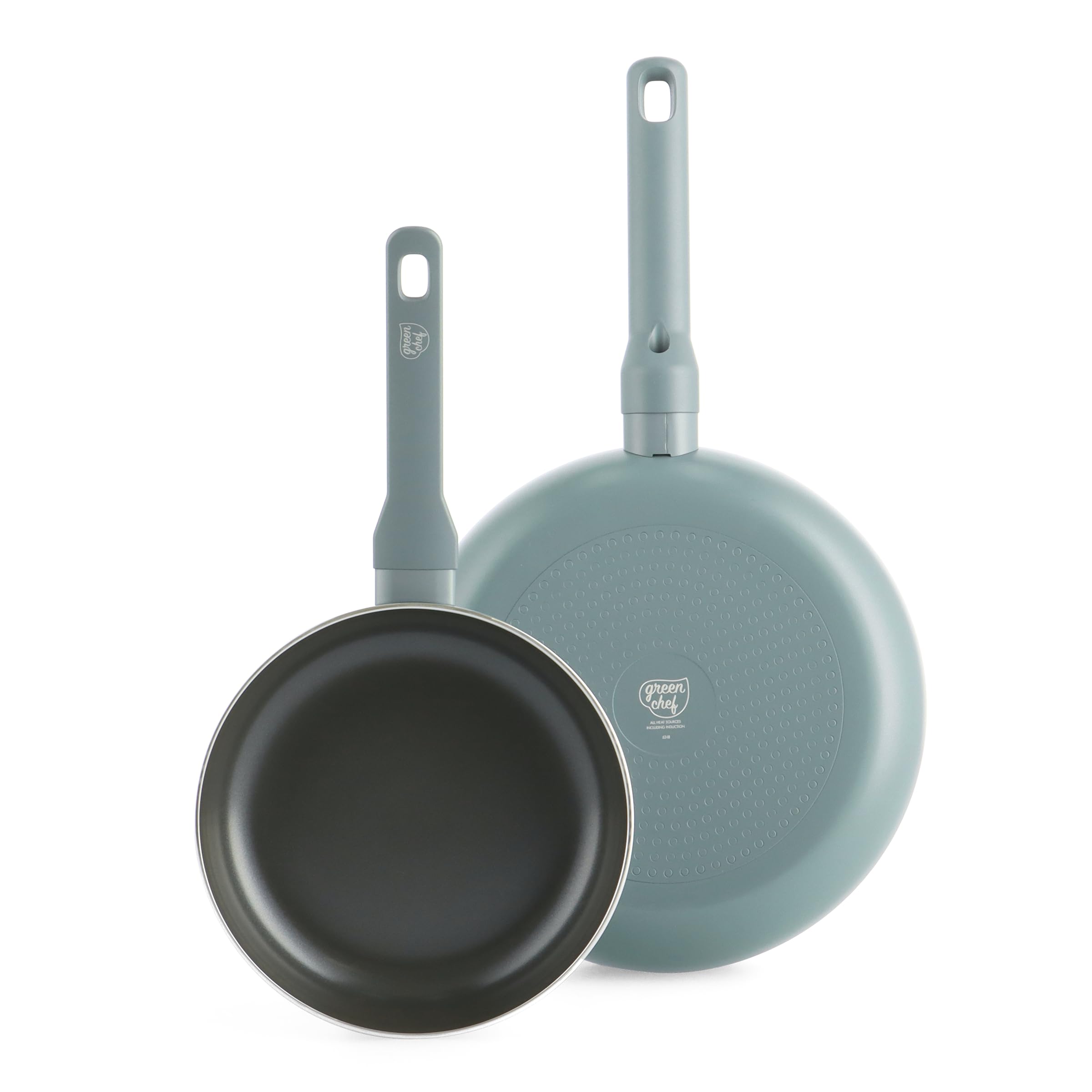 GreenChef Tones Ceramic Pan Set 20 & 26cm, Induction,PFAS-Free, Smokey Blue