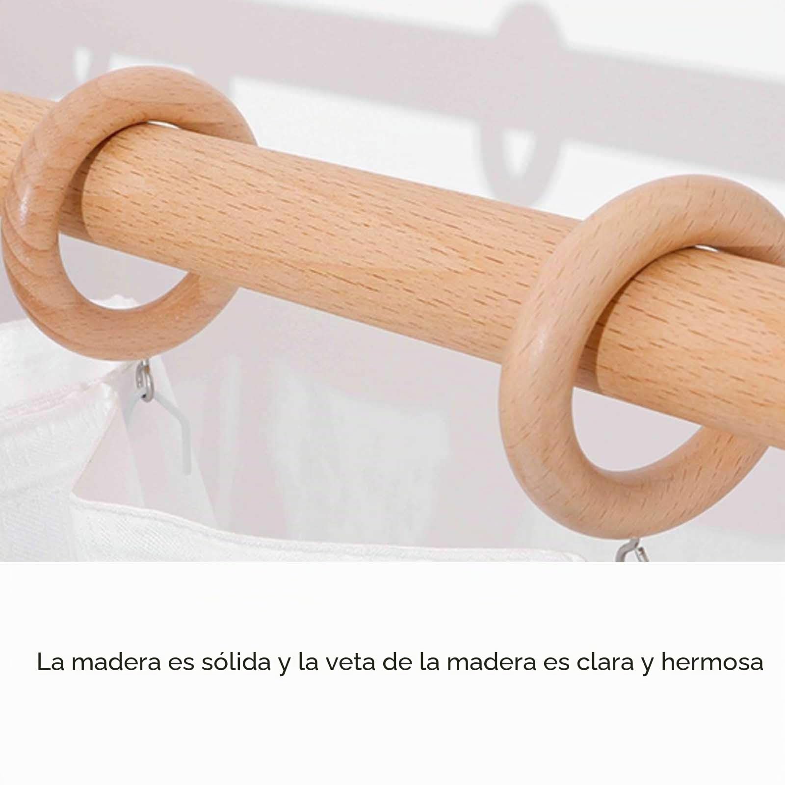 Barra De Cortina De Madera Maciza Simple Y Doble Soporte, 200 cm (78.7 in), Perforada