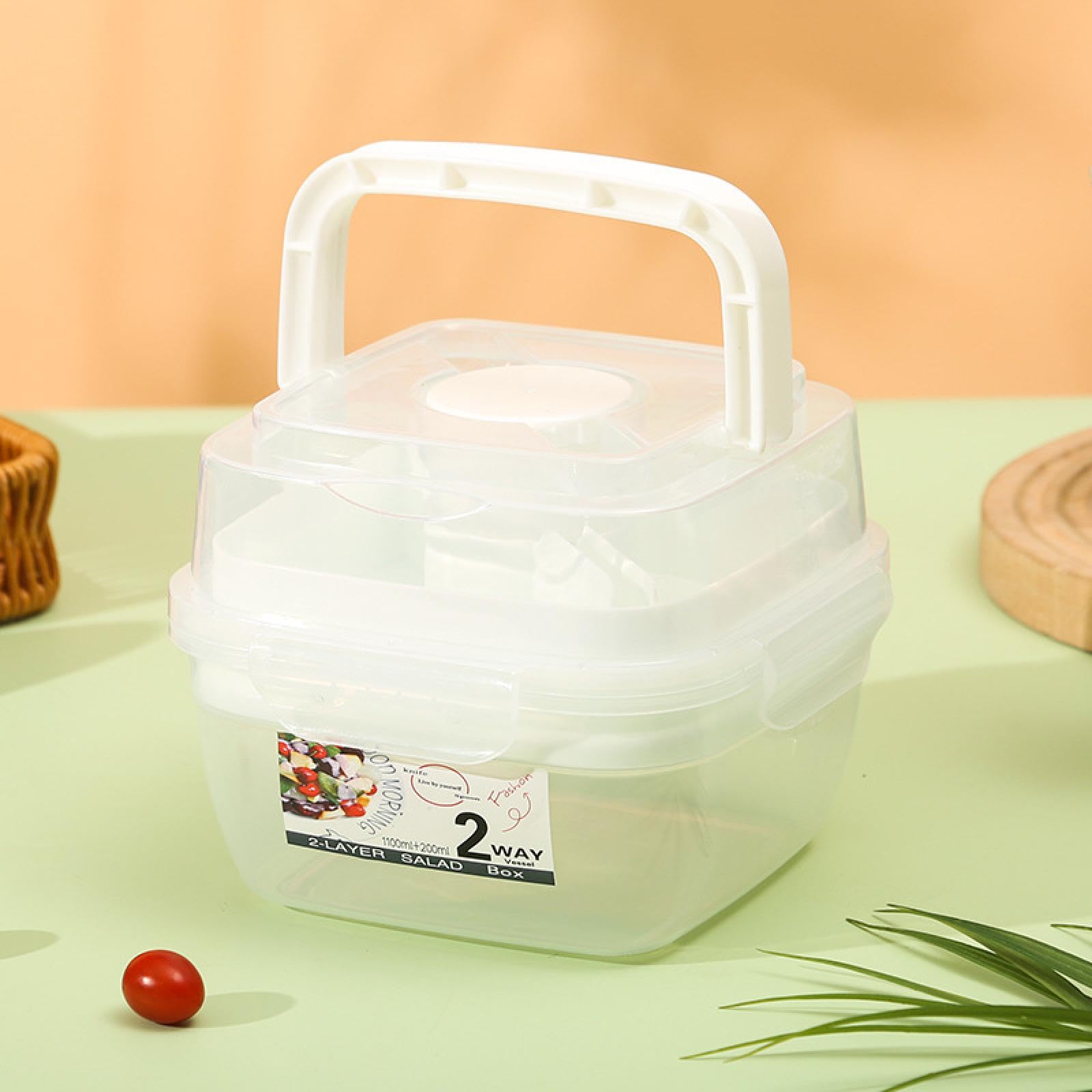 QZYANXHCT Office workers light salad outdoor double picnic sauce bento box