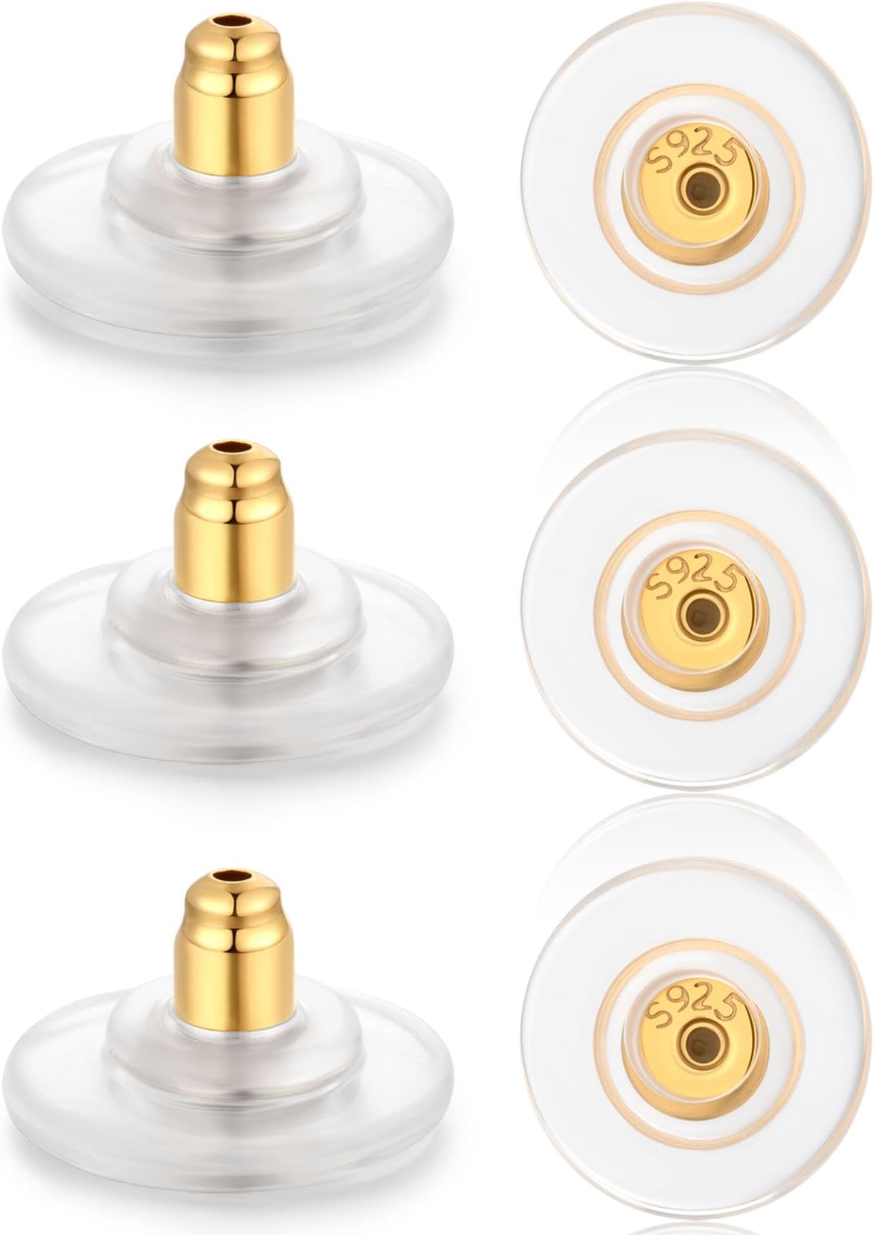 Moconar 3 Pairs Locking Earring Backs for Studs Heavy Droopy Earrings 925 Sterling