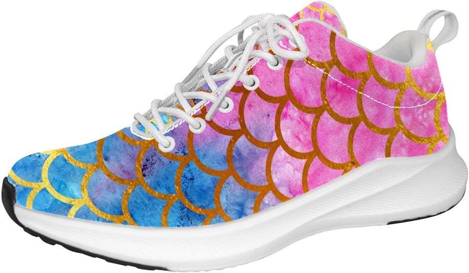 Aquarell Meerjungfrau Skala Personalisierte Turnschuhe Leichte