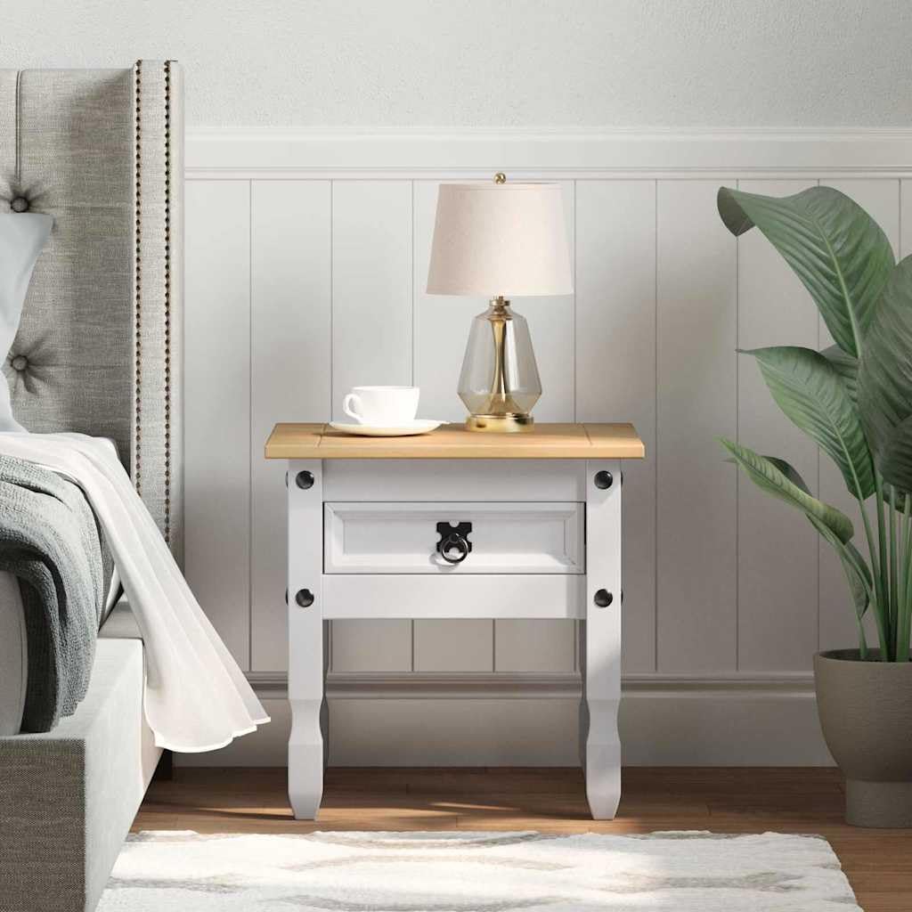 Generisch Table d'appoint blanche 50 x 50 cm en pin massif