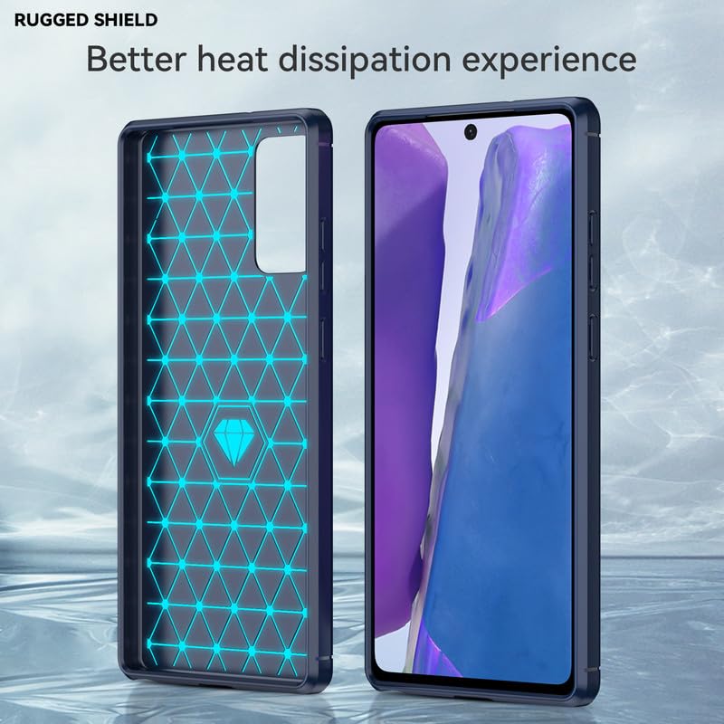 Image of Hybrid Carbon Fiber Back Case for Samsung Galaxy Note 20 (Blue)