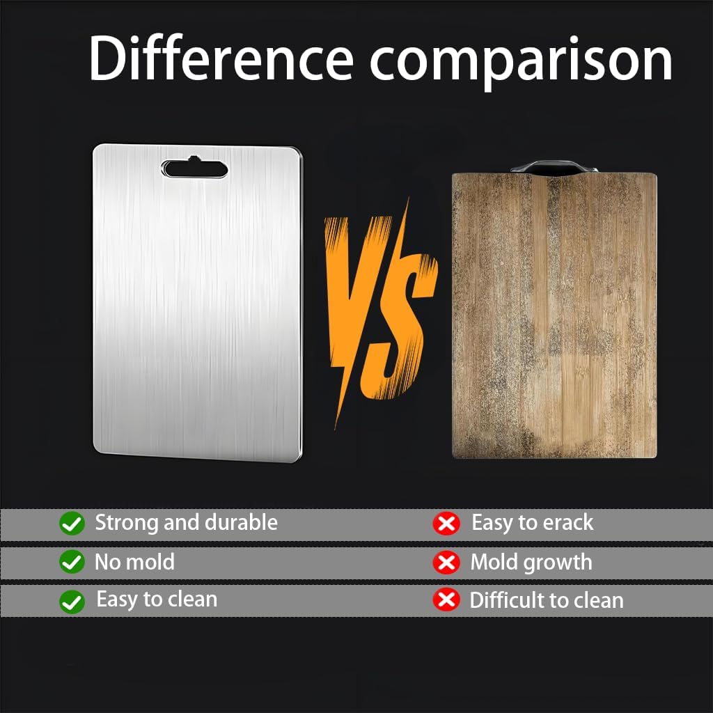 Titanium Cutting Board for Kitchen, 2 Pas Titanium Cutting Board–
