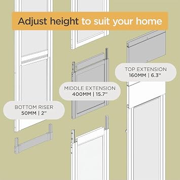 Hakuna Pets Large Black Glass Patio Pet Door V2 Top Extension