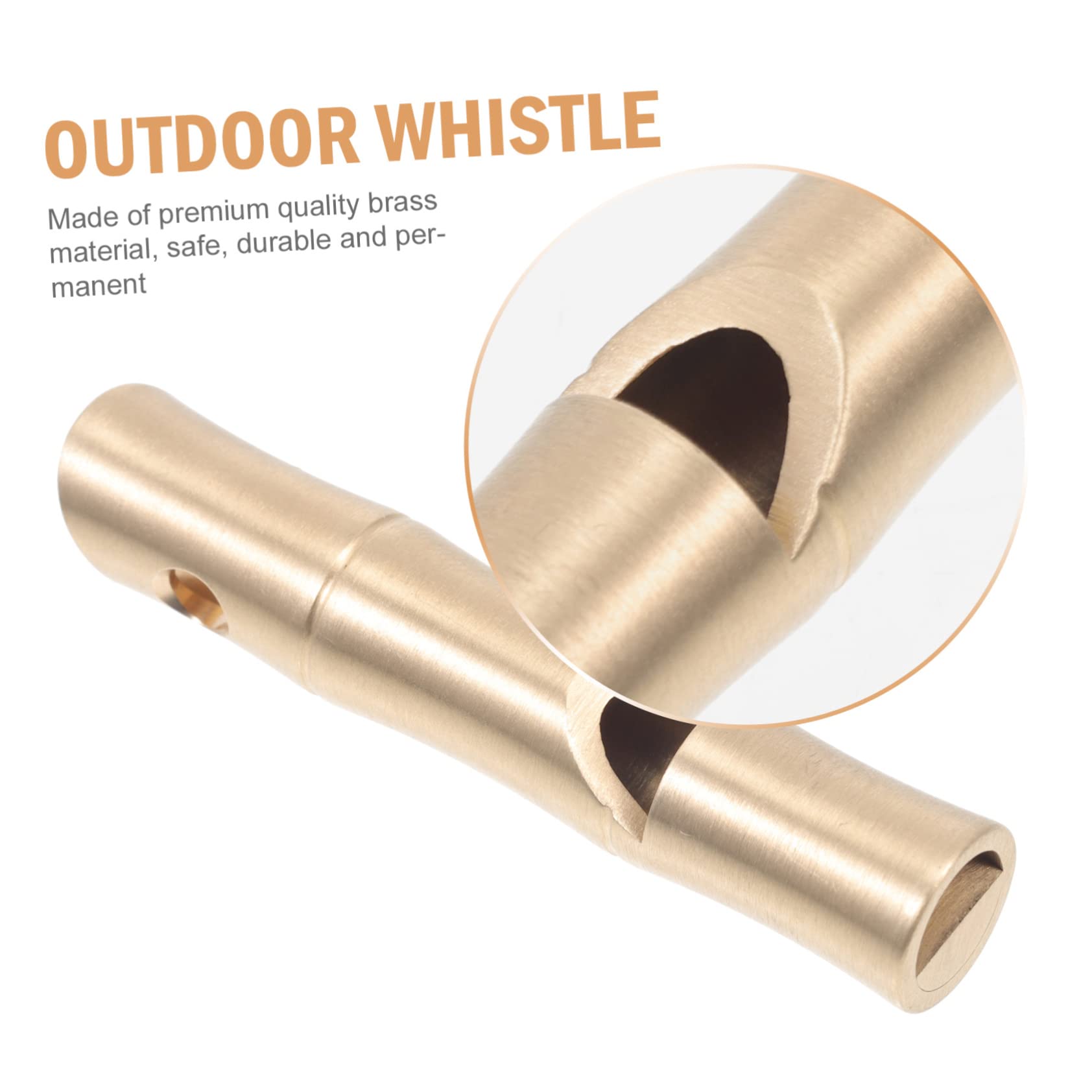 TOBBOMEY 2 Pcs High Decibel Survival Whistle Brass Outdoor Emergency Tool Life Saving Rope