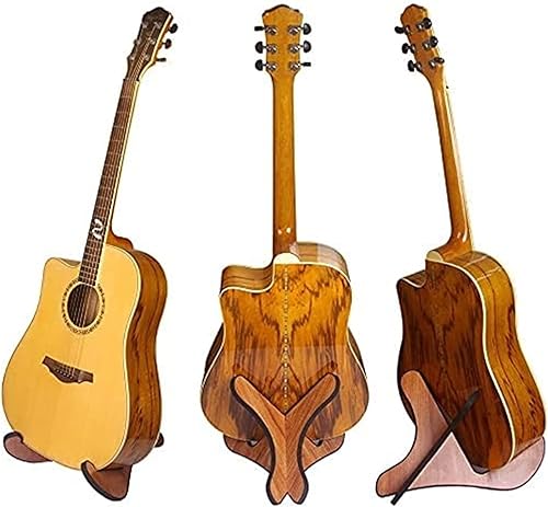 Miniatura 6 de Miwayer Soporte para guitarra de madera engrosada universal, con cuero suave de 0.12 pulgadas, seguro, antideslizante, portátil, con cuerdas, para