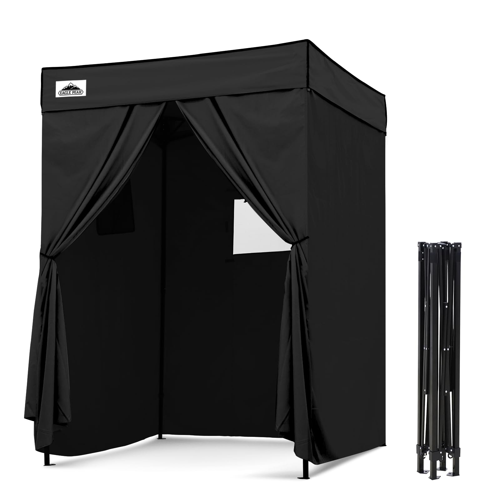 EAGLE PEAKFlex Compact 5x5 Pop-up Canopy Changing Room, Portable Dressing Room, Privacy Changing Tent for Indoor Fashion Photoshoots, Camping, or Pool, Black