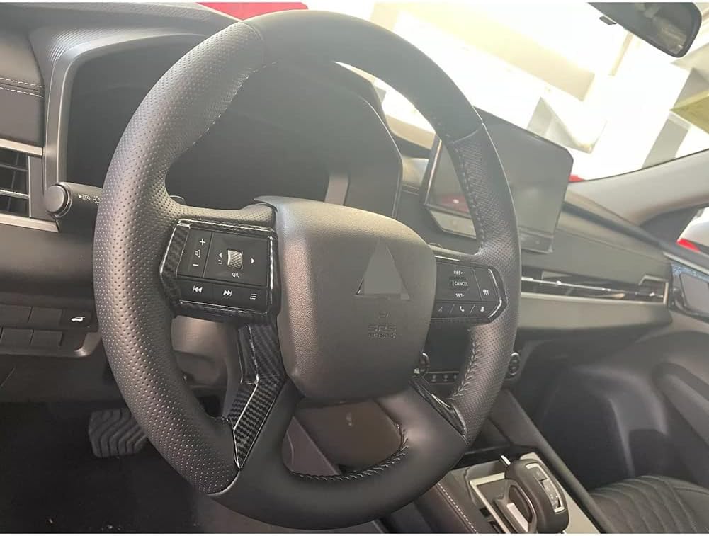 for Mitsubishi New Outlander 2022 2023 2024 2025 Wheel Steering Trim Panel Cover Trims ABS Carbon Fiber Pattern