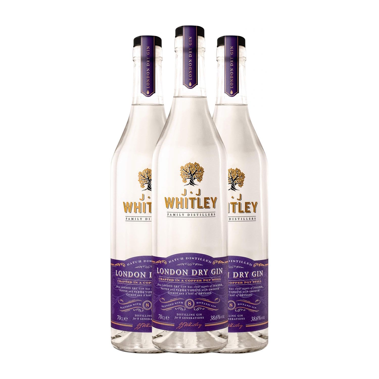 Ginebra J.J. Whitley 70 cl (Caja de 3 Botellas de 70 cl)