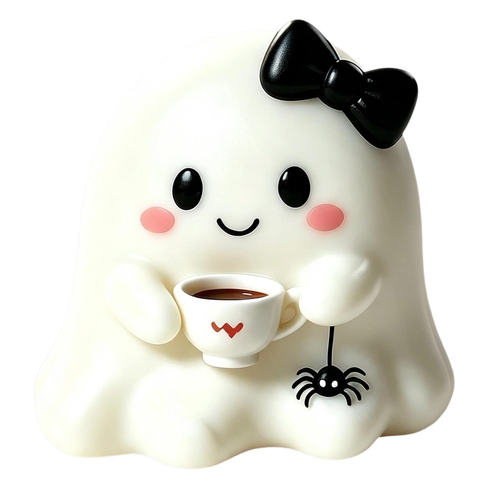 gibxiyza Halloween Ghost Resin Figurine, Cute Pumpkin Witch Hat Statue