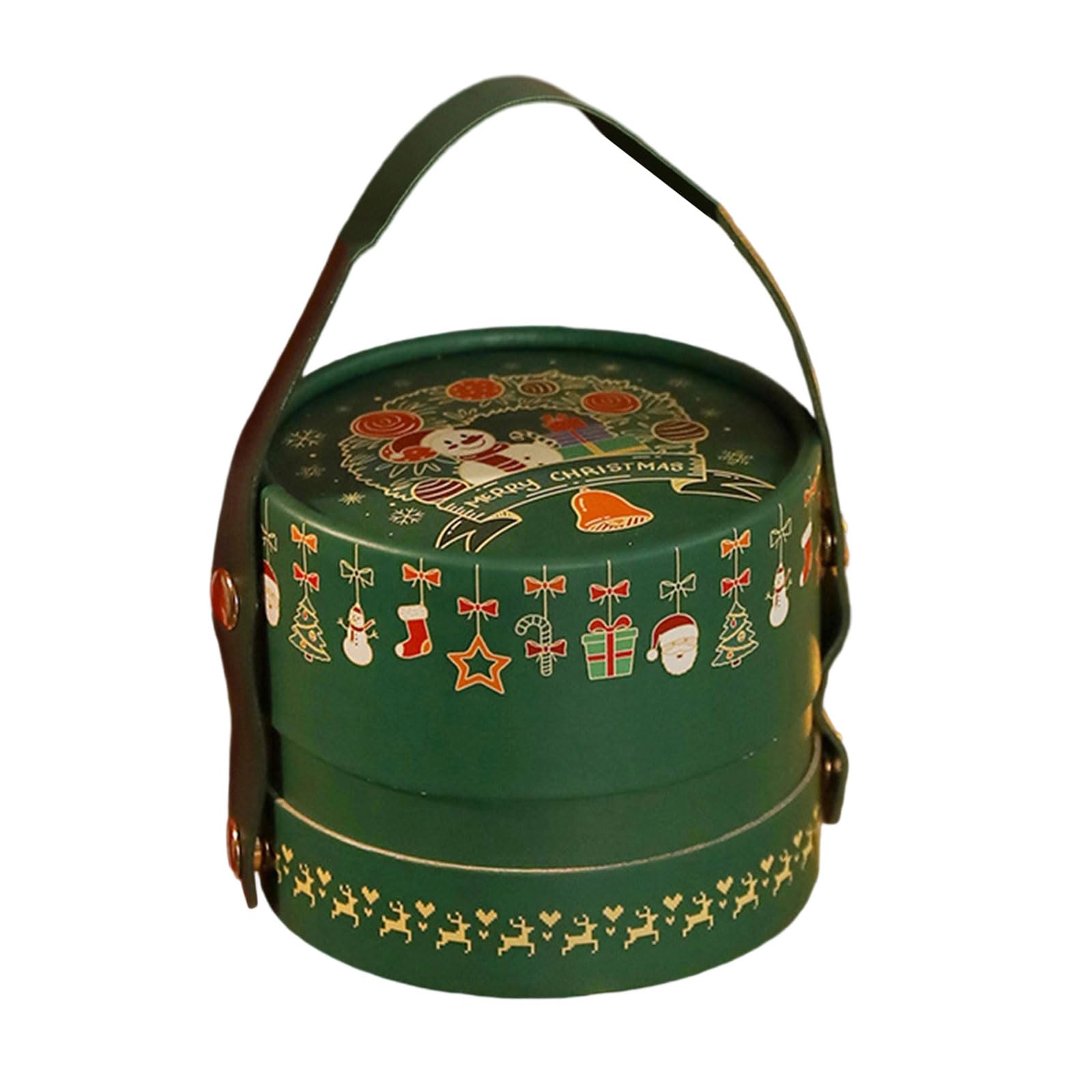 Kalttoy Decorative Holiday Storage Box with Portable Handle Suitable for Treats Toy and Celebration Festival Party Supply Box