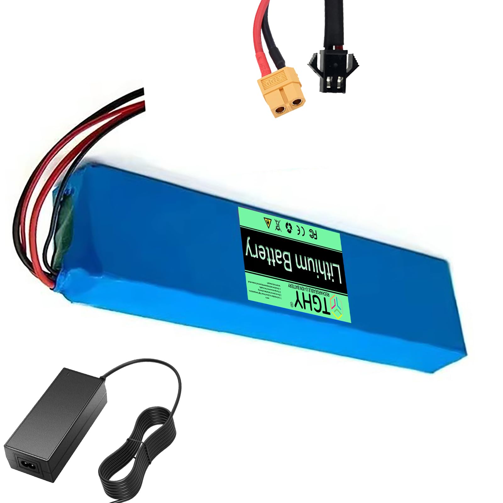 TGHY Akumulator litowo-jonowy 36 V do hulajnóg elektrycznych, o pojemności 6,6 Ah, 7,8 Ah lub 9 Ah (324 Wh), przeznaczony do deskorolek elektrycznych i pojazdów typu hoverboard.,36v 9ah,XT60+SM
