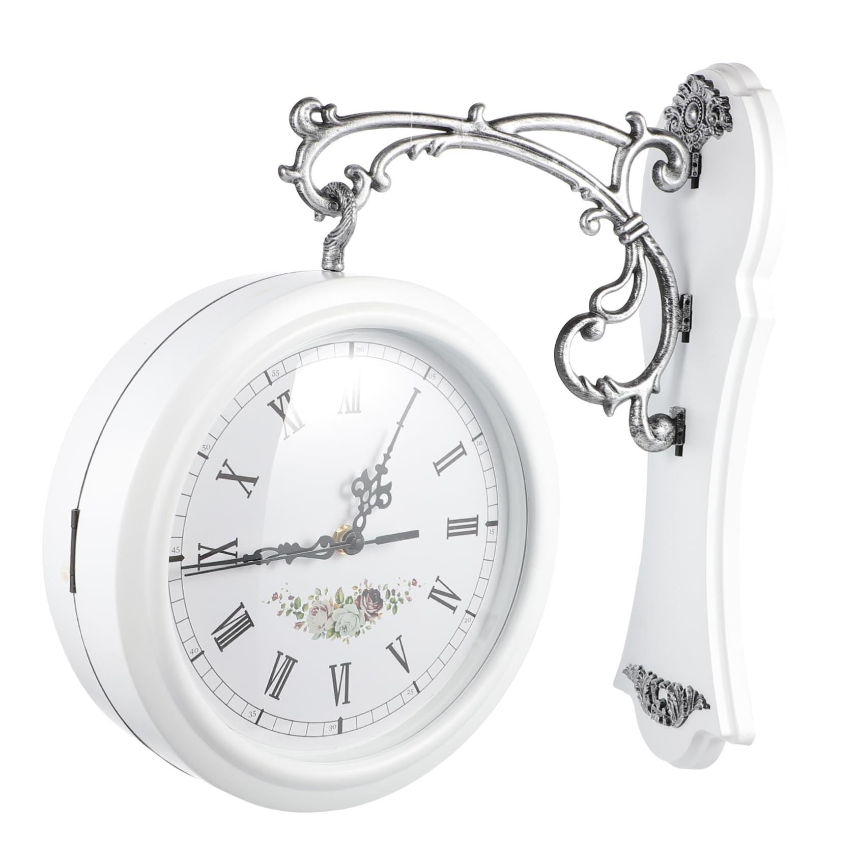 Horloge murale double face silencieuse pour lire l'heure des deux côtés sans bruit