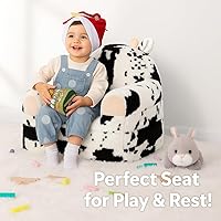 Vista 8 de Silla para Niños Pequeños con Piel de Conejo Sintética – Sofá Infantil Plegable 2 en 1, Sofá Suave para Lectura, Dormitorio o Sala de Juegos, Edades