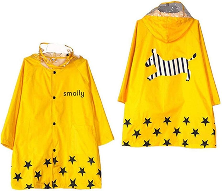 TopRen Unisex Kid's Fashion Cute Rain Coat, Cartoon Waterproof Children's Raincoat Rainwear Lightweight for Ages 3-12 Years Old Girls and Boys 4 Size, 3 Color
