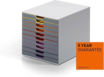 Durable çekmeceli kutu Varicolor renkli gider 10 Fächer