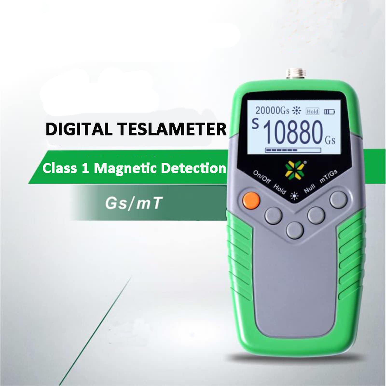 Gaussmetro Digitale Portatile, Tester per Misuratore Tesla con Sonda, Rilevatore Magnetico Digitale di Campo Magnetico ad Alta Precisione 0-2400mT, Funzione di Regolazione Zero/Commutazio