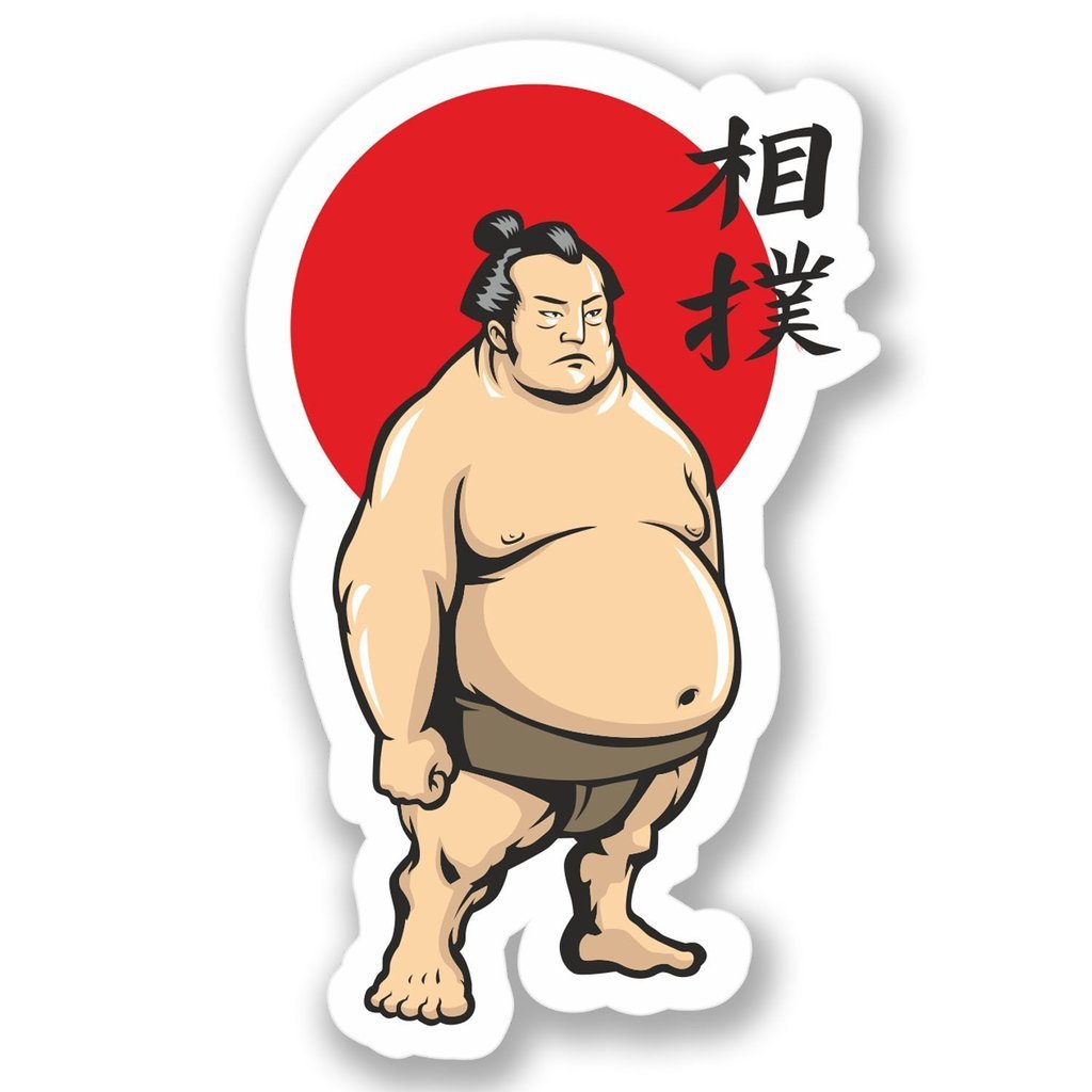 Destinationvinyl Multicolor 2 X 10Cm/100Mm Sumo Wrestler Vinyl Self Adhesive Sticker Decal Laptop Travel Luggage Car Bike Sign Fun #4452