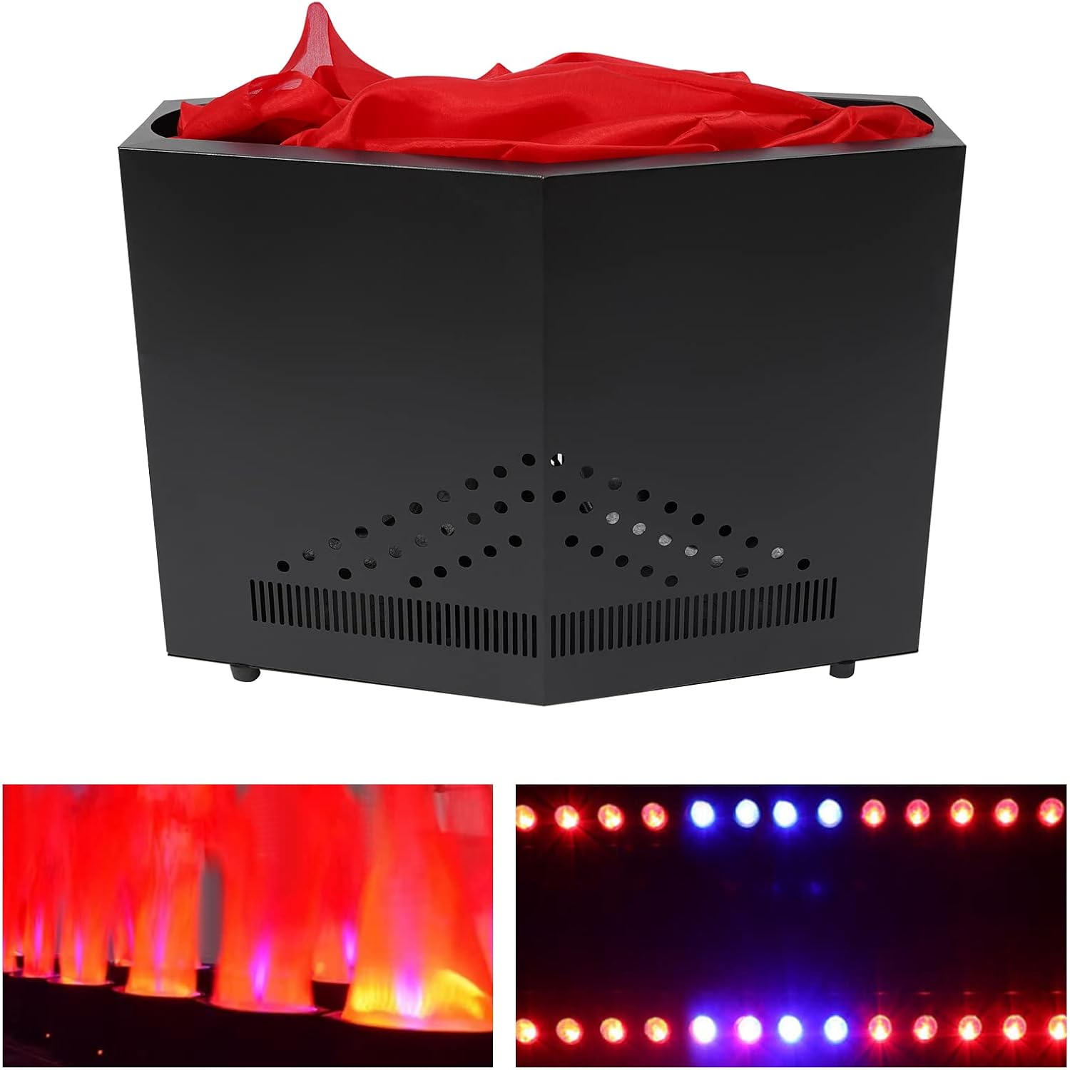 36 LED Electric Fire Flame Lamp, 110V 3D Artificial Fire Lamp Simulated Flame Lamp Effect Flame Lamp Stage Lights, Atmosphere Effect Fake Fire for Campfire Party, Special Holiday
