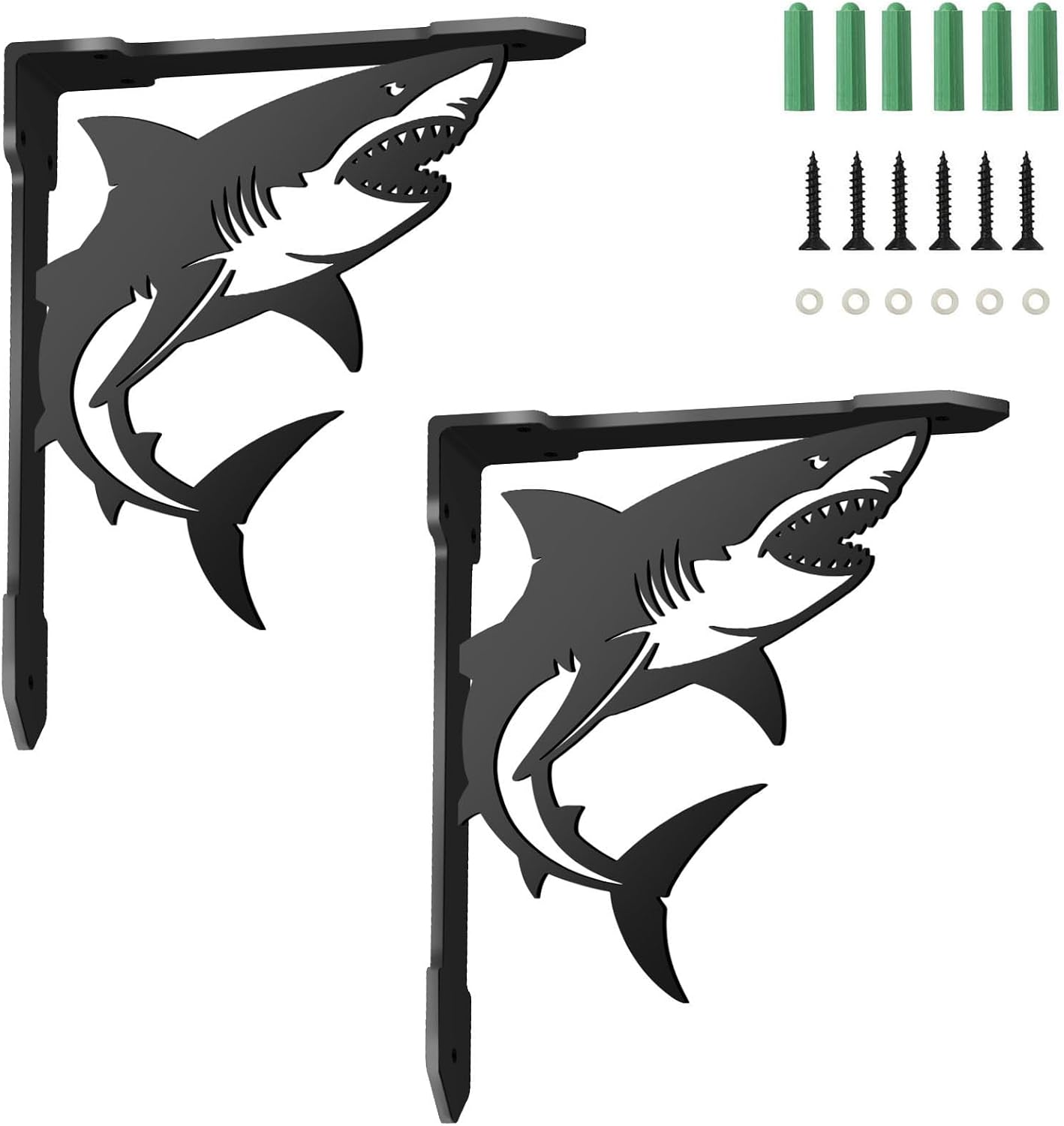 SUPERDANT 2 Pack Heavy Duty Metal Decorative Wall Shelf Brackets