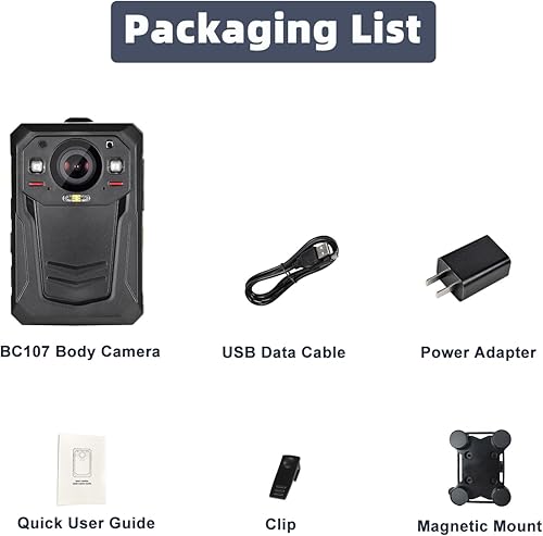 Miniatura 5 de Cámara corporal HD 1512P con estabilización de imagen electrónica, tiempo de registro de 13 horas, batería incorporada de 3600 mAh, fácil de operar,