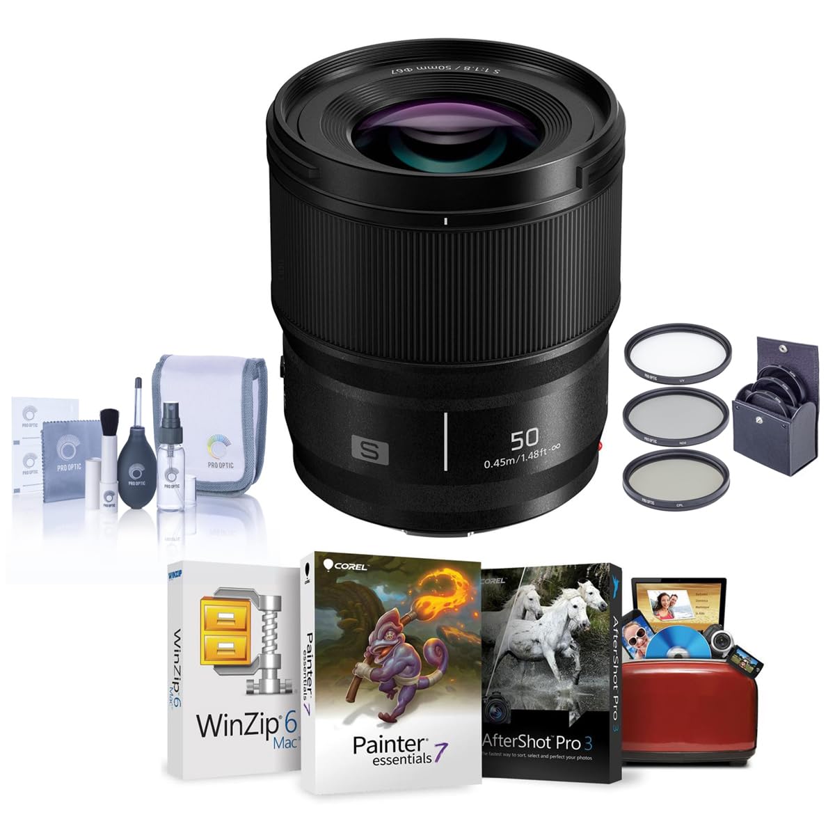 Amazon.com: Panasonic LUMIX S 50mm f/1.8 Lens for L Mount, Bundle