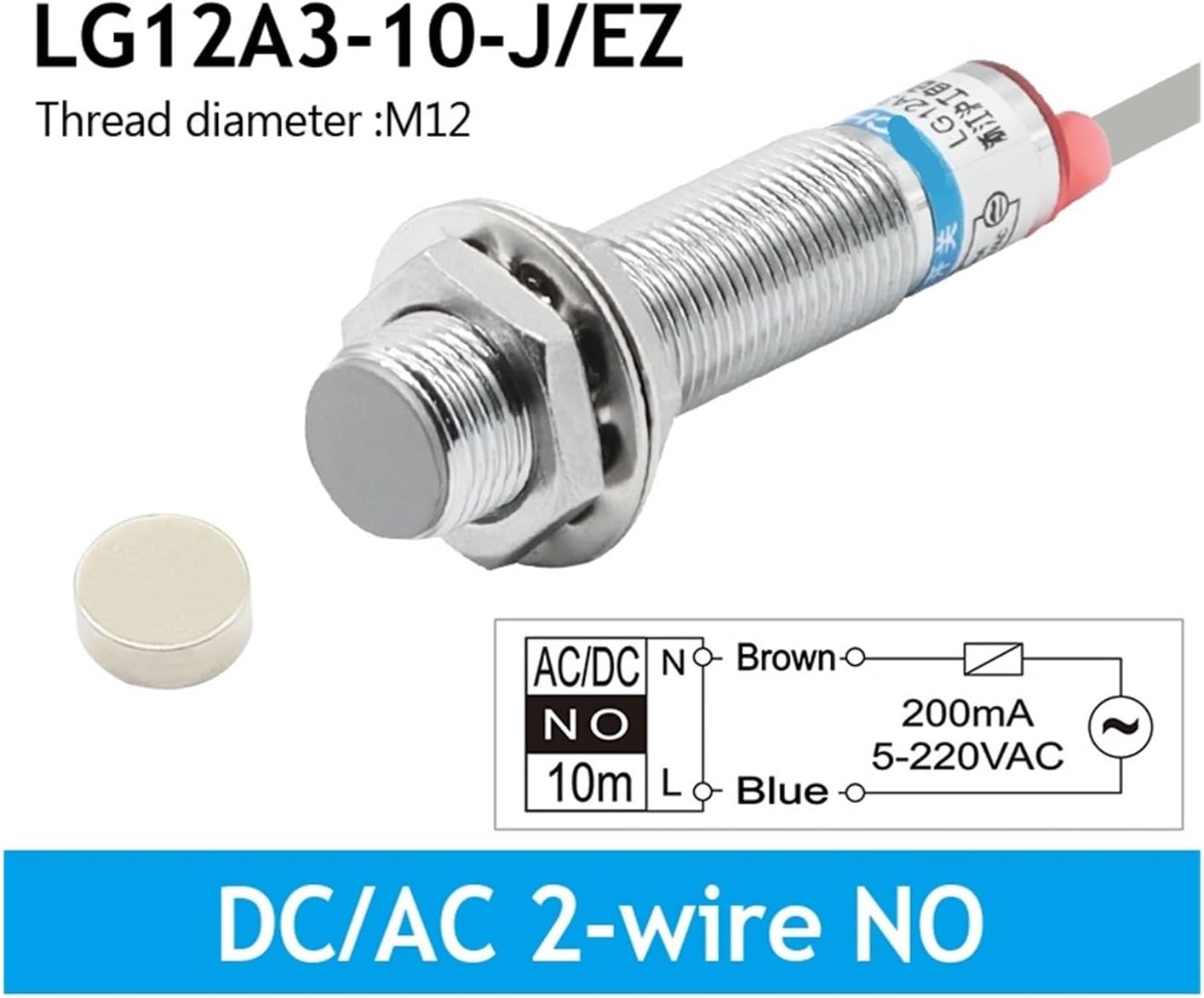 Reed Switch LG12A3-10-J Series Proximity Sensor Two-Wire Normally Open