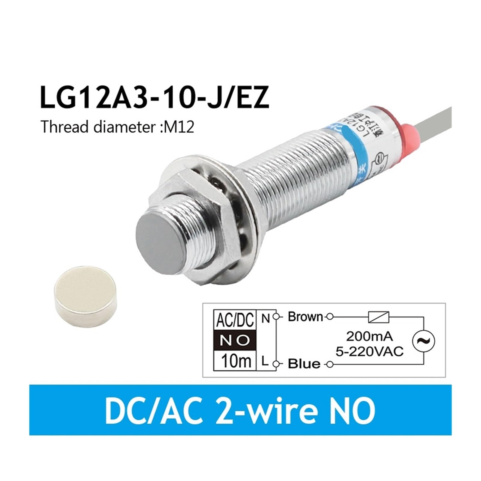 IYNWBJTS Reed-Schalter LG12A3-10-J Serie – 2-Drah Produktbild-Vorschau 3